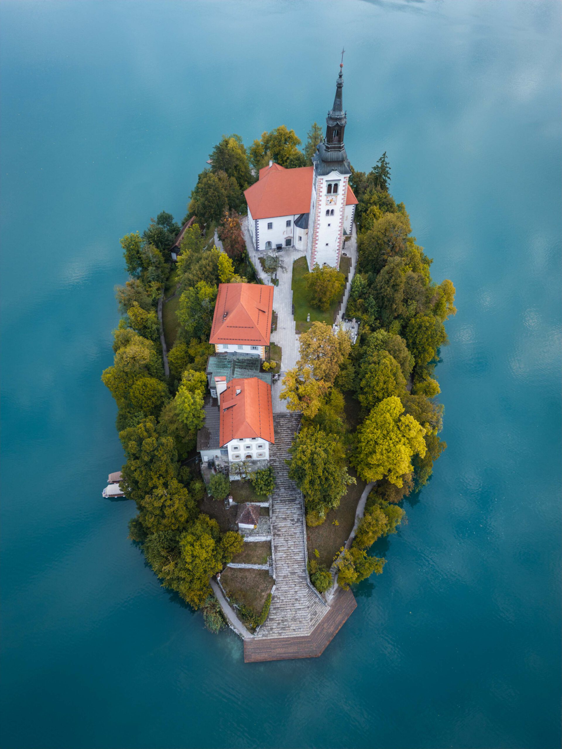 Bleder See Inselkirche Blejski Otok Drohne Landschaftsfotografie